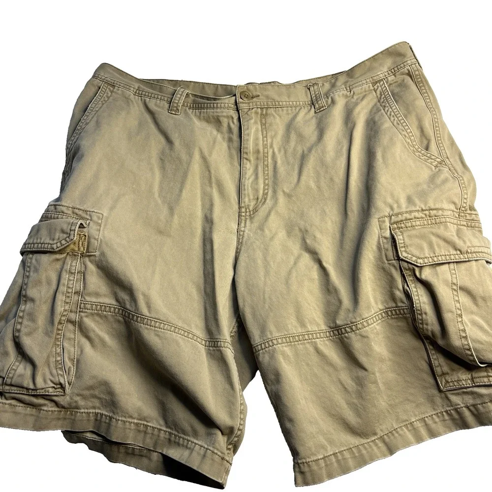 Y2K‎ Old Navy Men Khaki Cargo Shorts 40 Grunge Skate Utility Outdoor